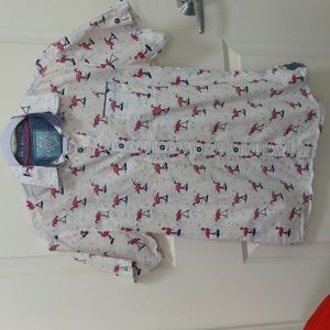 Good Vibes slim fitting medium COTTON shirt with details!  EUC